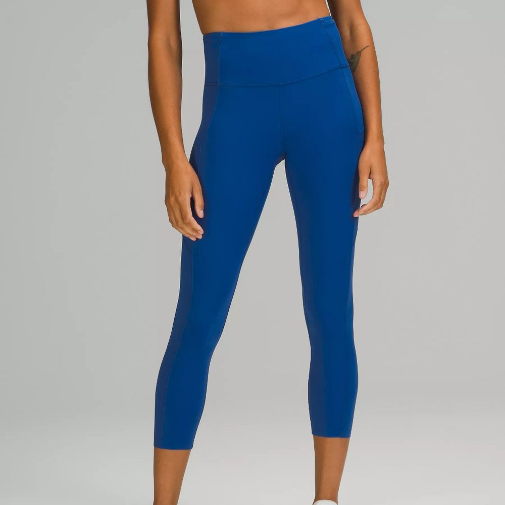 Sz 6 Lululemon Fast & Free Crop 23" Symphony Blue NWT